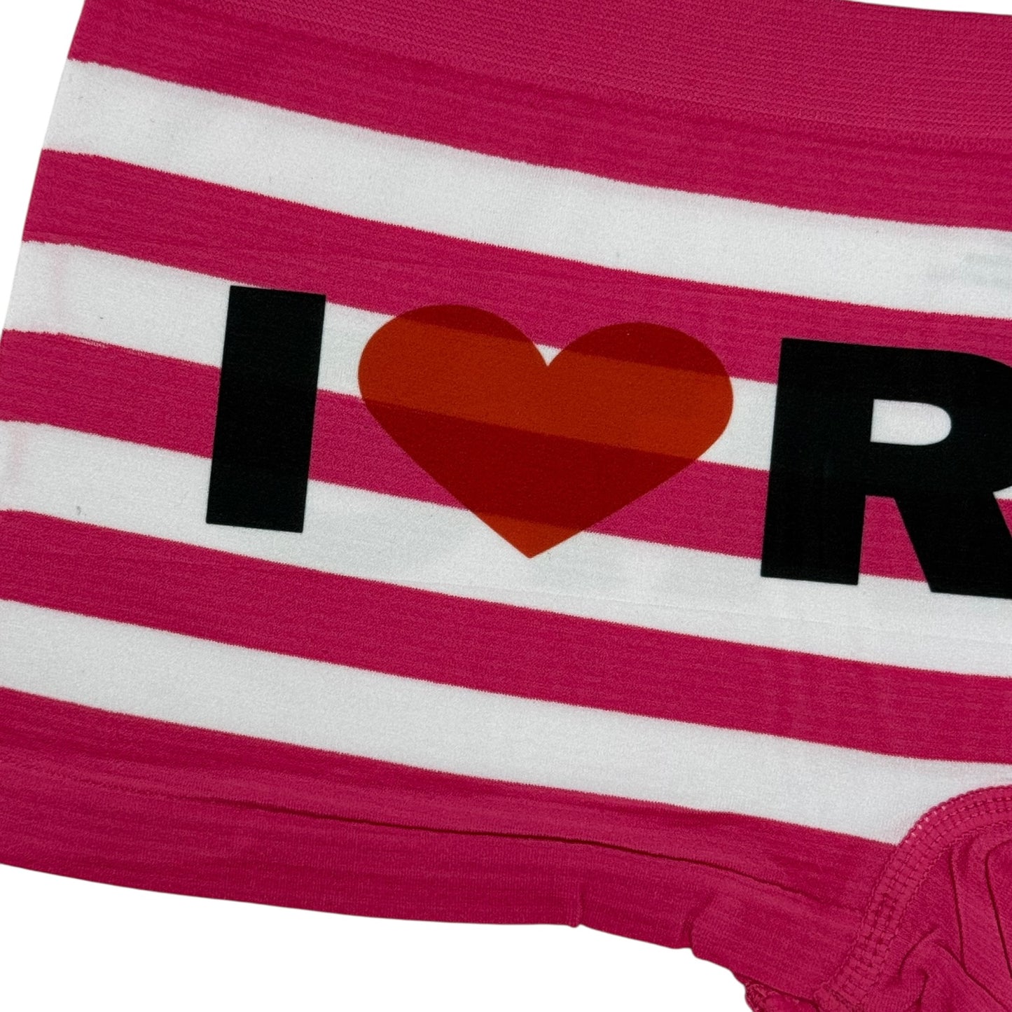 I LOVE RATS DARK PINK STRIPE BOYSHORT UNDIES - L