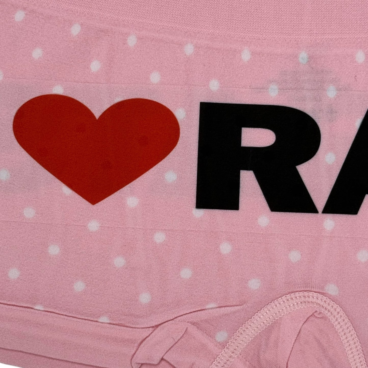 I LOVE RATS LIGHT PINK POLKA DOT BOYSHORT UNDIES - M