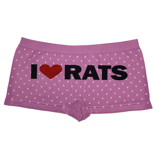 I LOVE RATS PINK POLKA DOT BOYSHORT UNDIES - XL