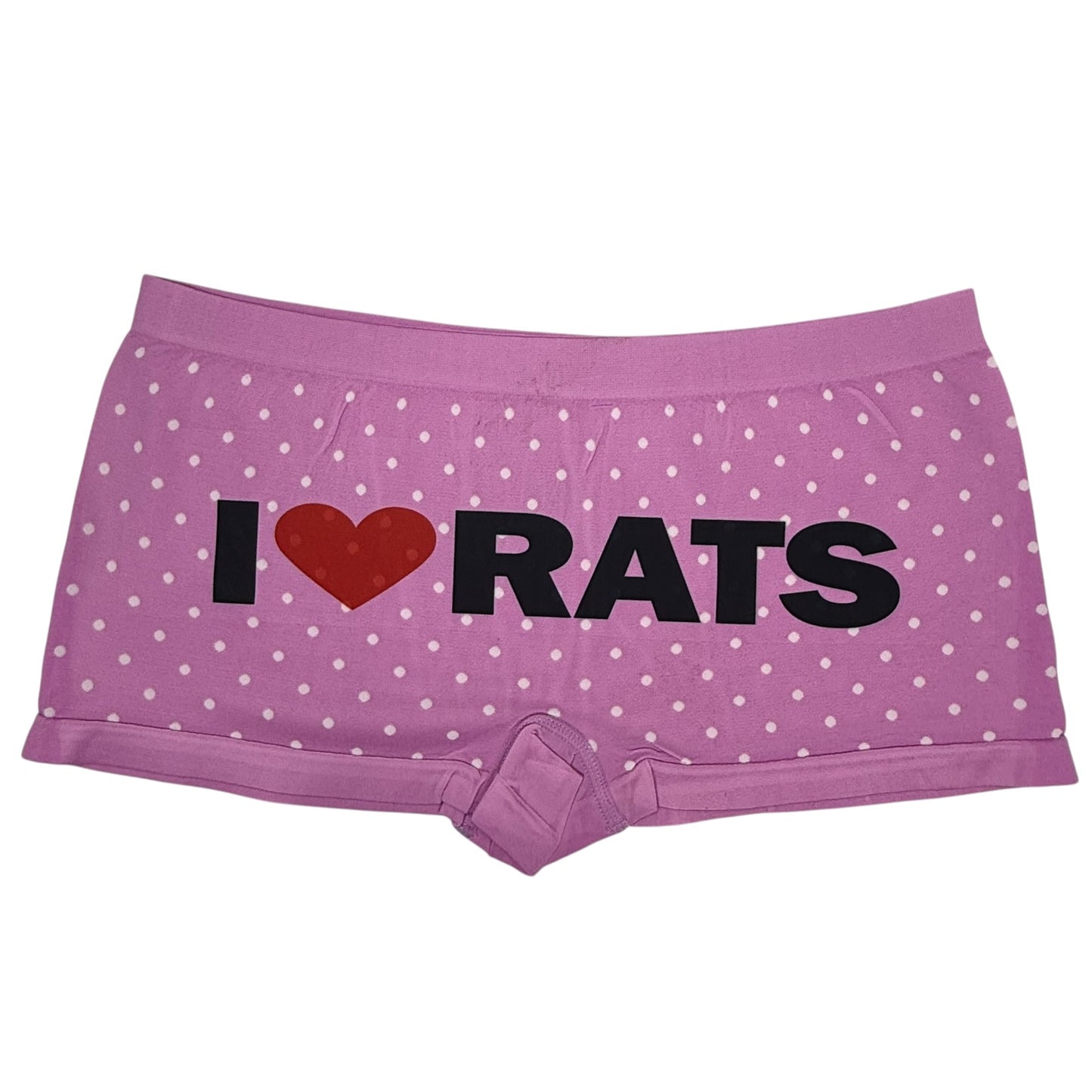 I LOVE RATS PINK POLKA DOT BOYSHORT UNDIES - XL