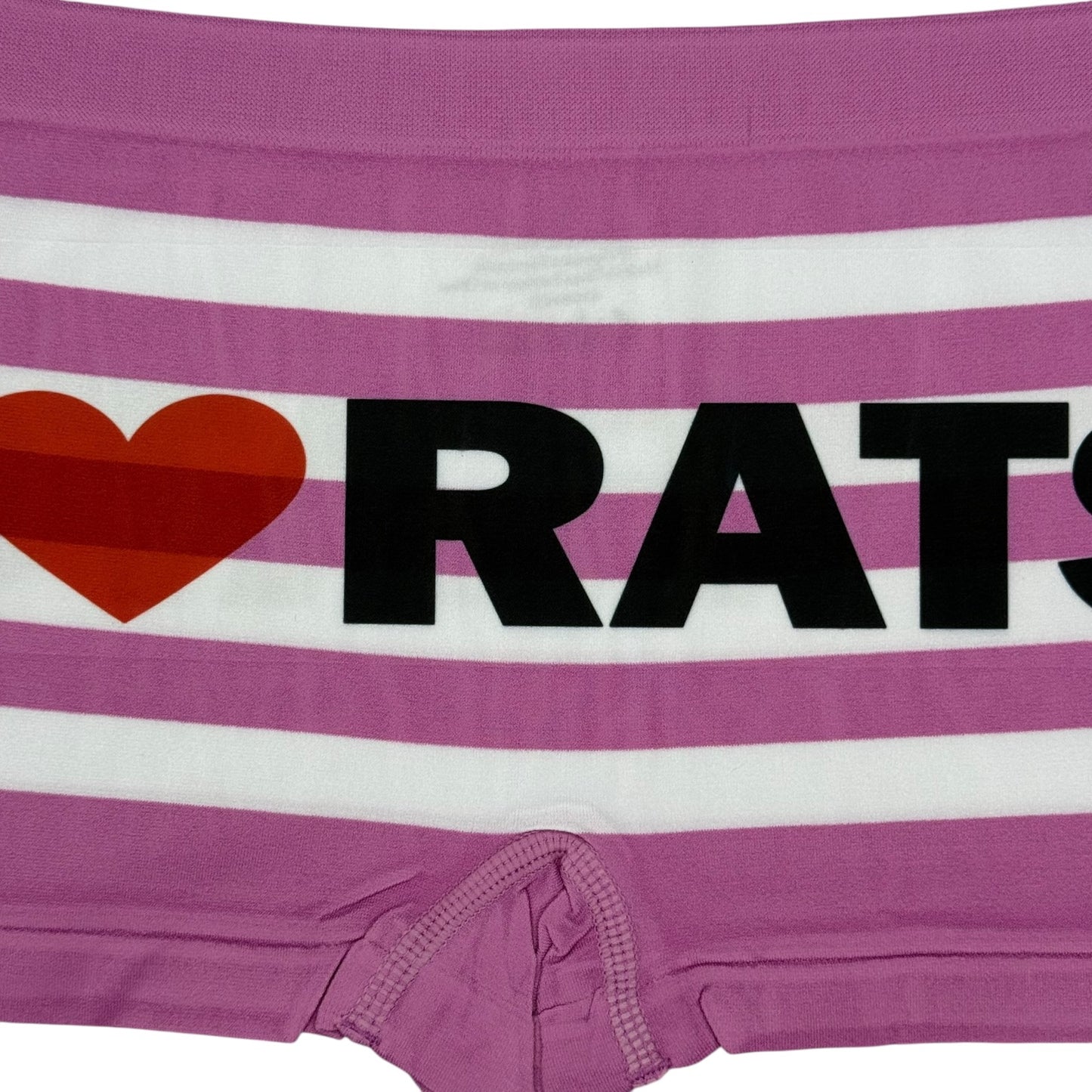 I LOVE RATS PINK STRIPE BOYSHORT UNDIES - XL