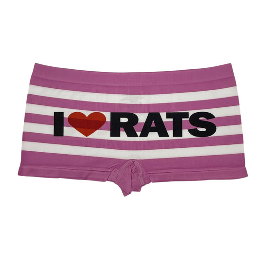 I LOVE RATS PINK STRIPE BOYSHORT UNDIES - XL