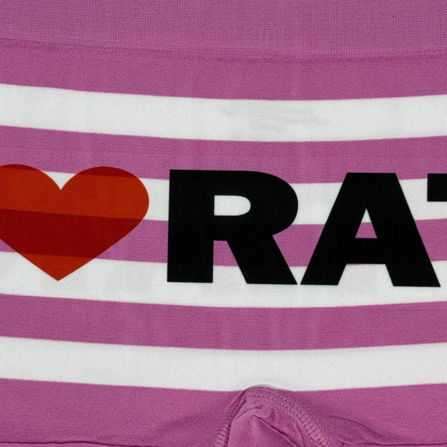 I LOVE RATS PINK STRIPE BOYSHORT UNDIES - XL