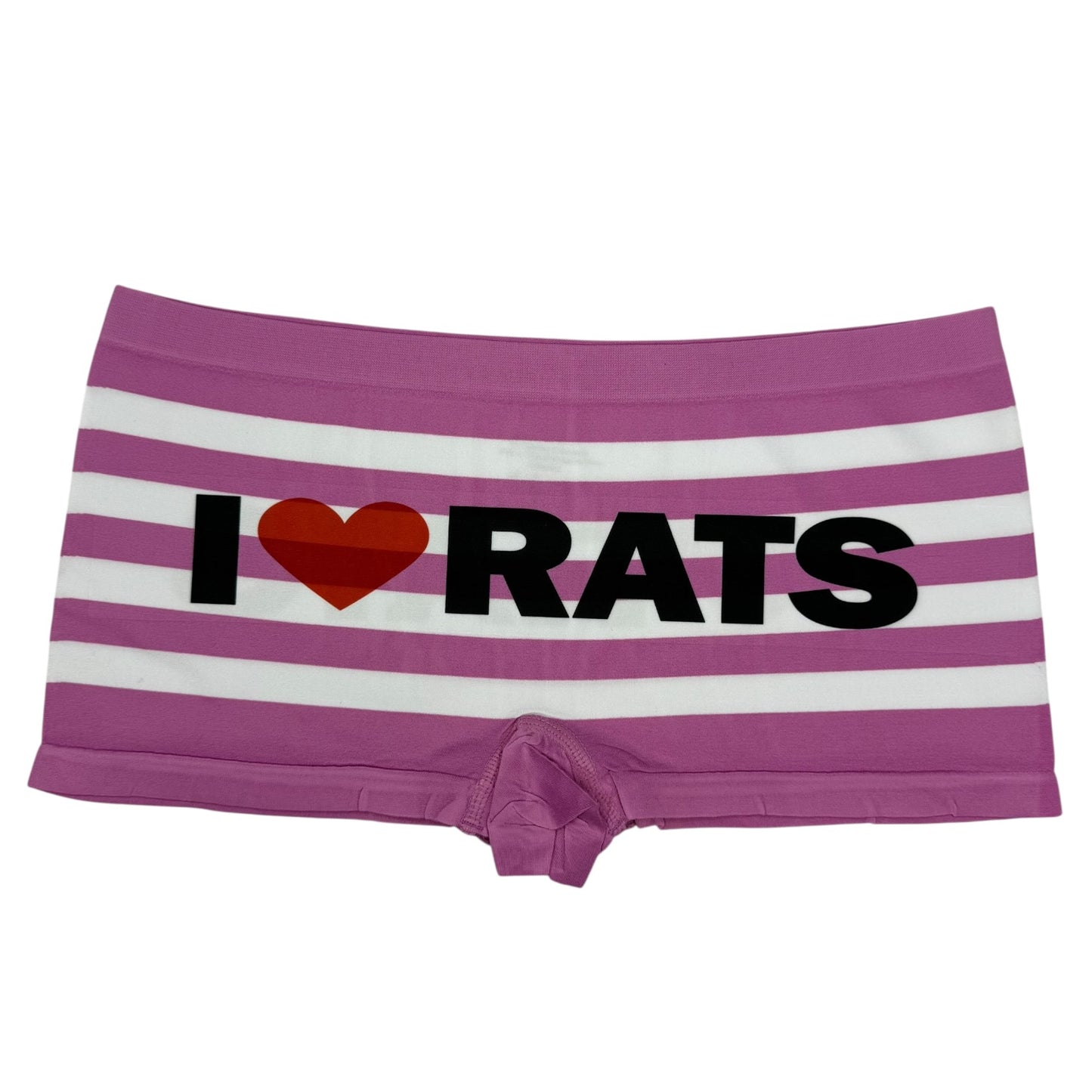 I LOVE RATS PINK STRIPE BOYSHORT UNDIES - XL