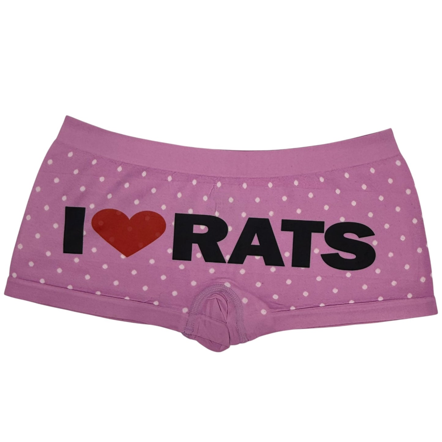 I LOVE RATS PINK POLKA DOT BOYSHORT UNDIES - M