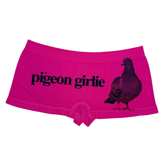 PIGEON GIRLIE DARK PINK BOYSHORT UNDIES - M
