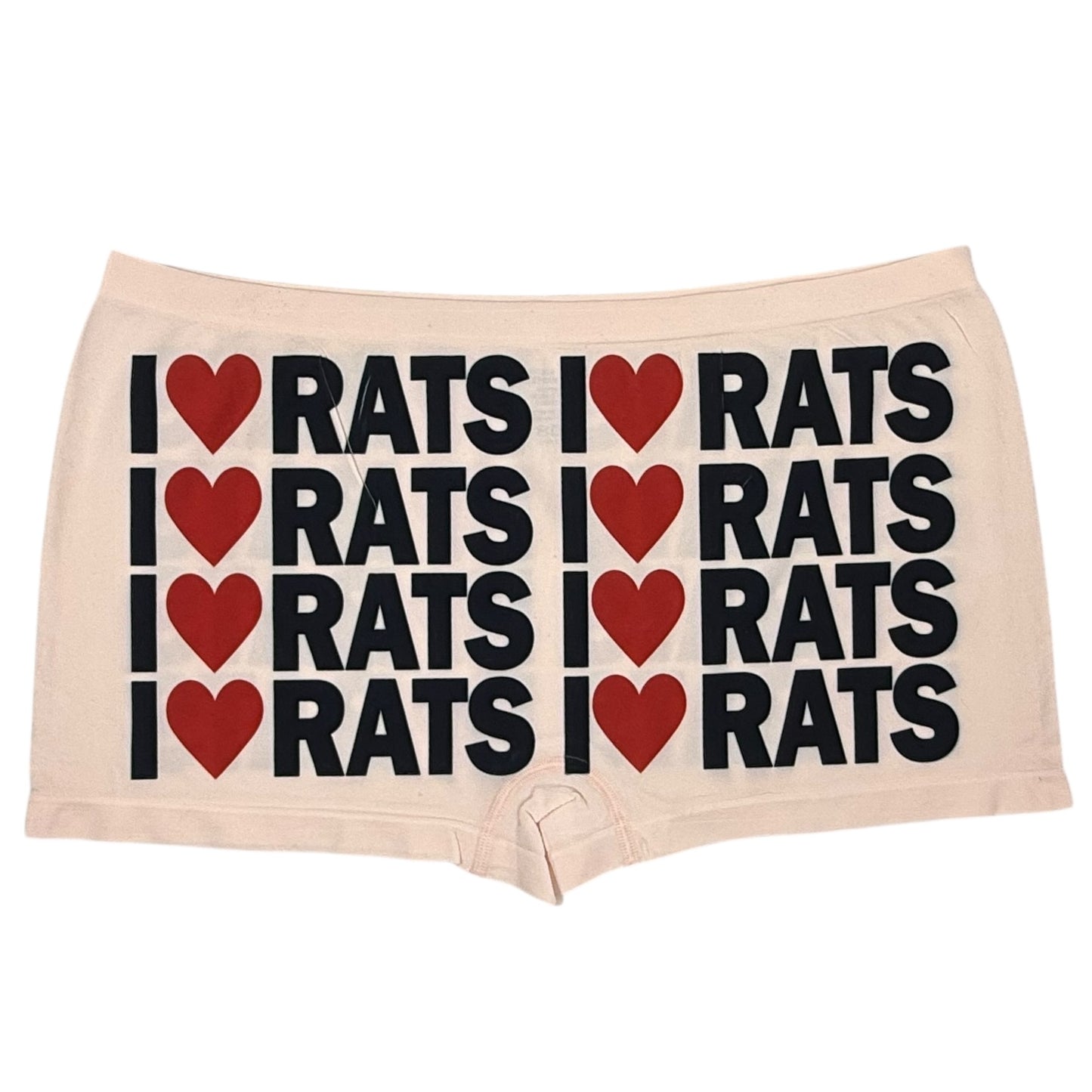 I LOVE RATS PEACH BOYSHORT UNDIES - 2XL