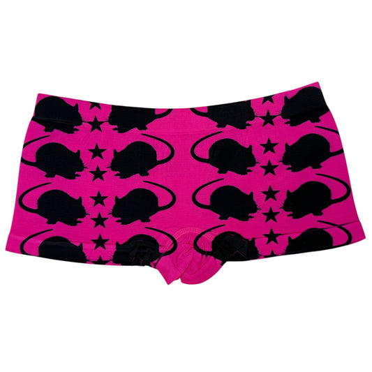 PUNK RAT DARK PINK BOYSHORT UNDIES - M