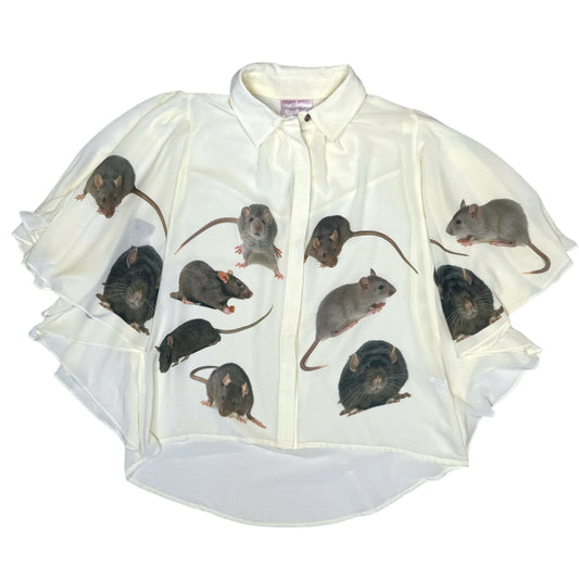 RATS EVERYWHERE BATWING BLOUSE - L