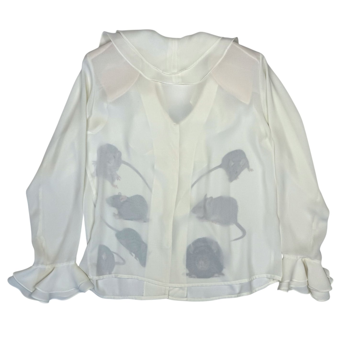 RATS EVERYWHERE RUFFLE BLOUSE - L