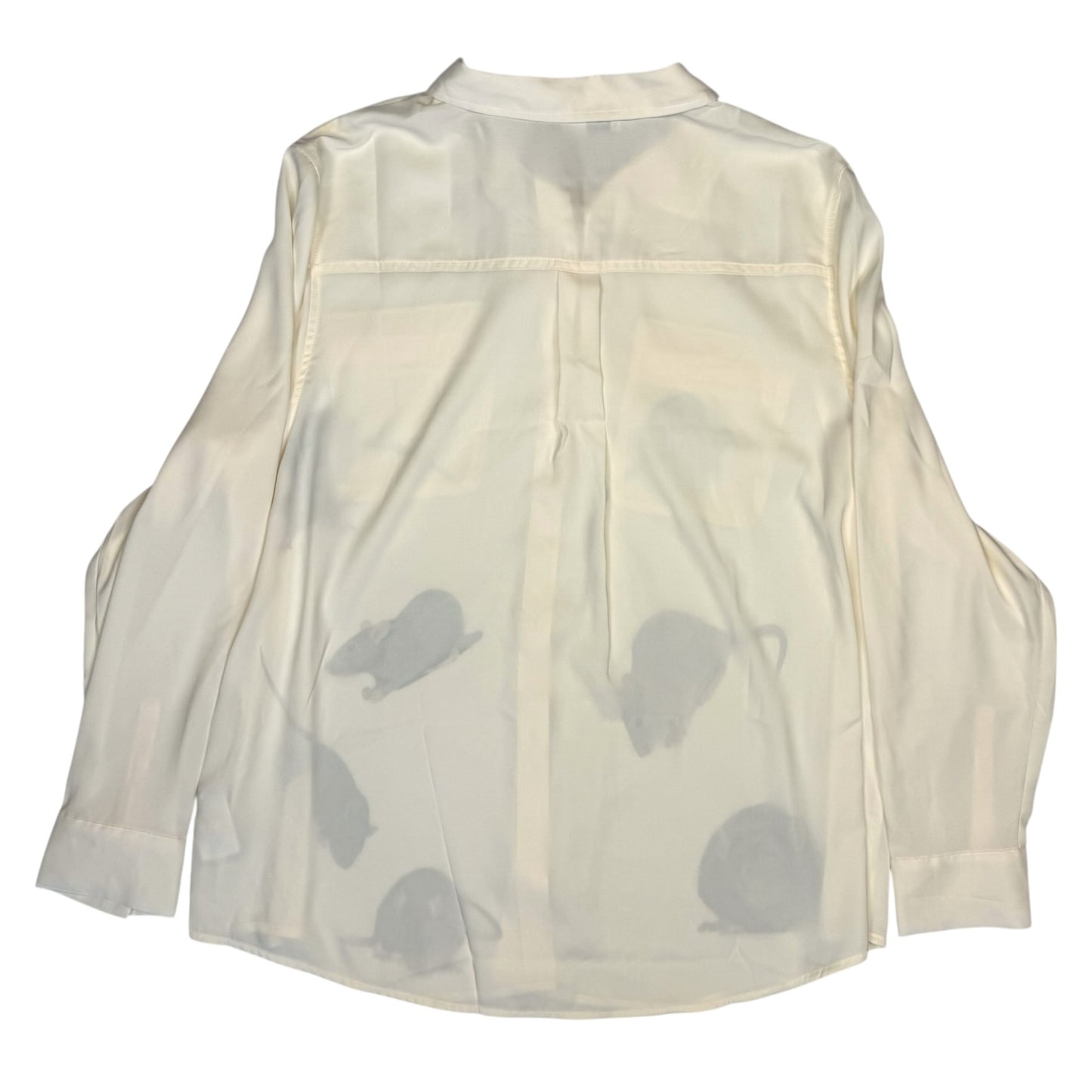 RATS EVERYWHERE WHITE POCKET BLOUSE - XL