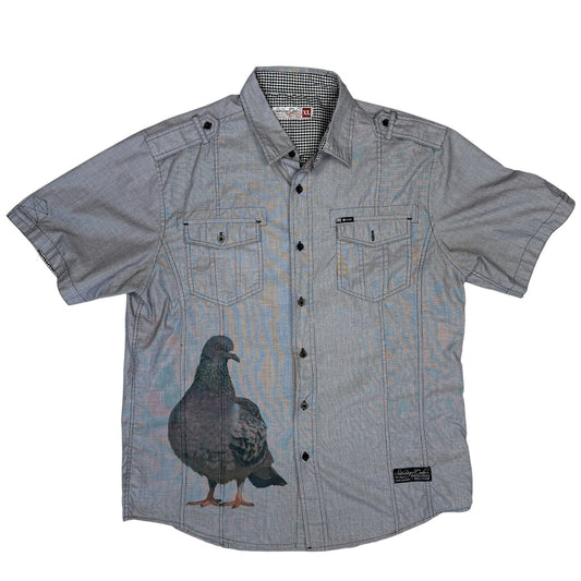 PIGEON GRAY BUTTON UP -  MENS XL