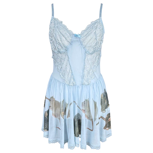 BLUE RAT BABYDOLL MINI DRESS - L
