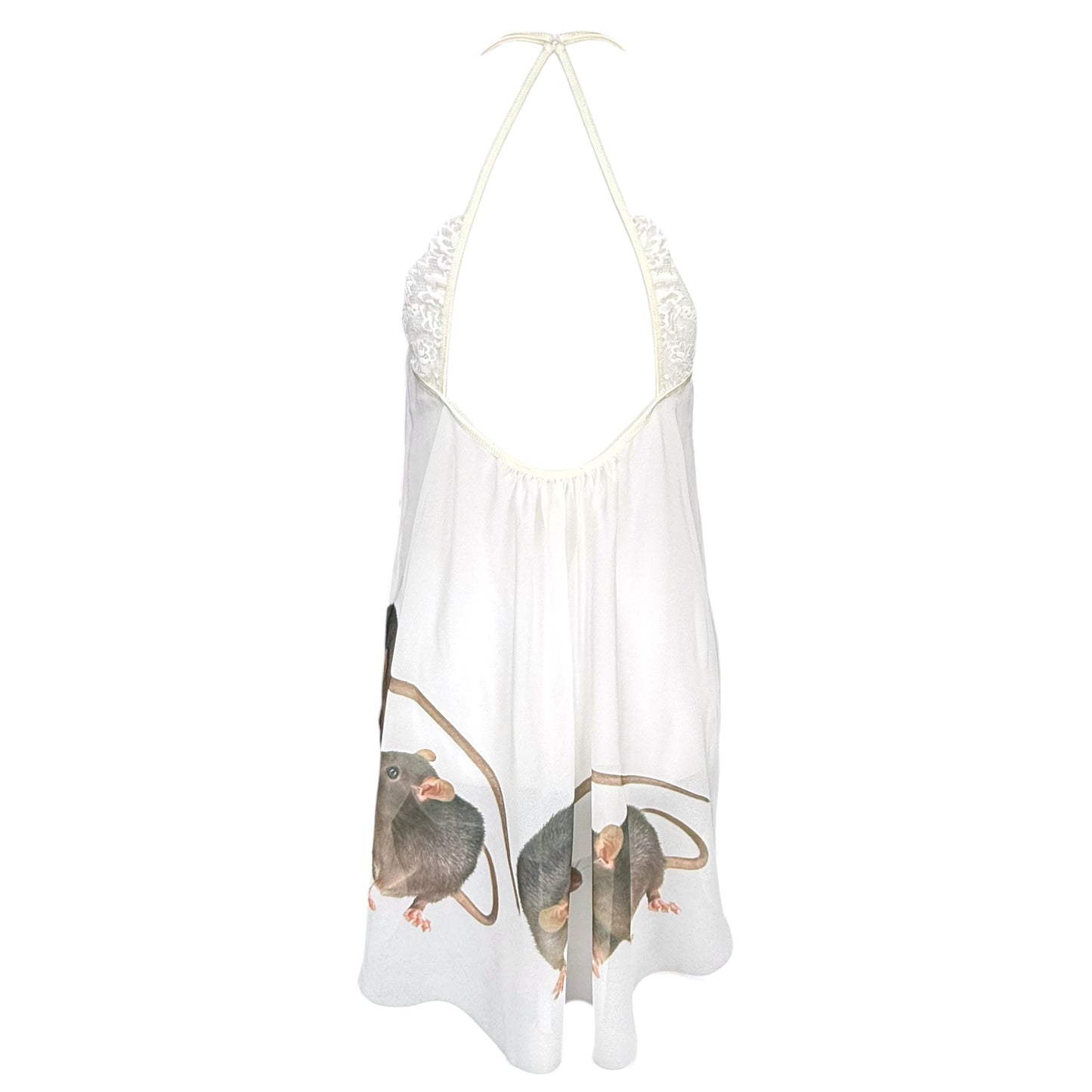 RAT FRIENDS WHITE BABYDOLL TANK - M