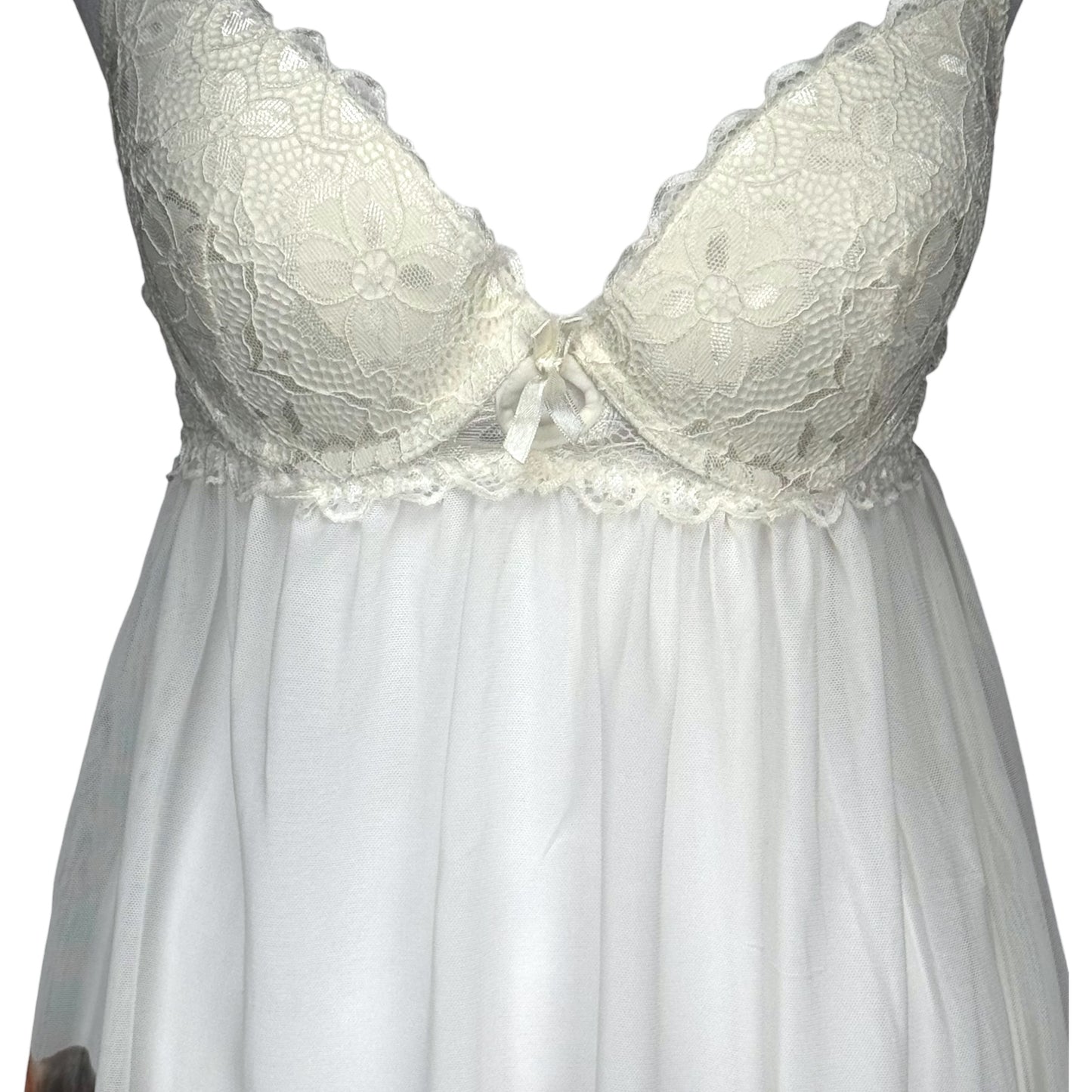 RAT LINE UP WHITE BABYDOLL TANK - M