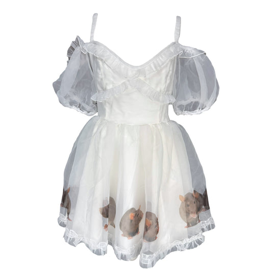 RAT LINE UP PUFF DRESS - S/M