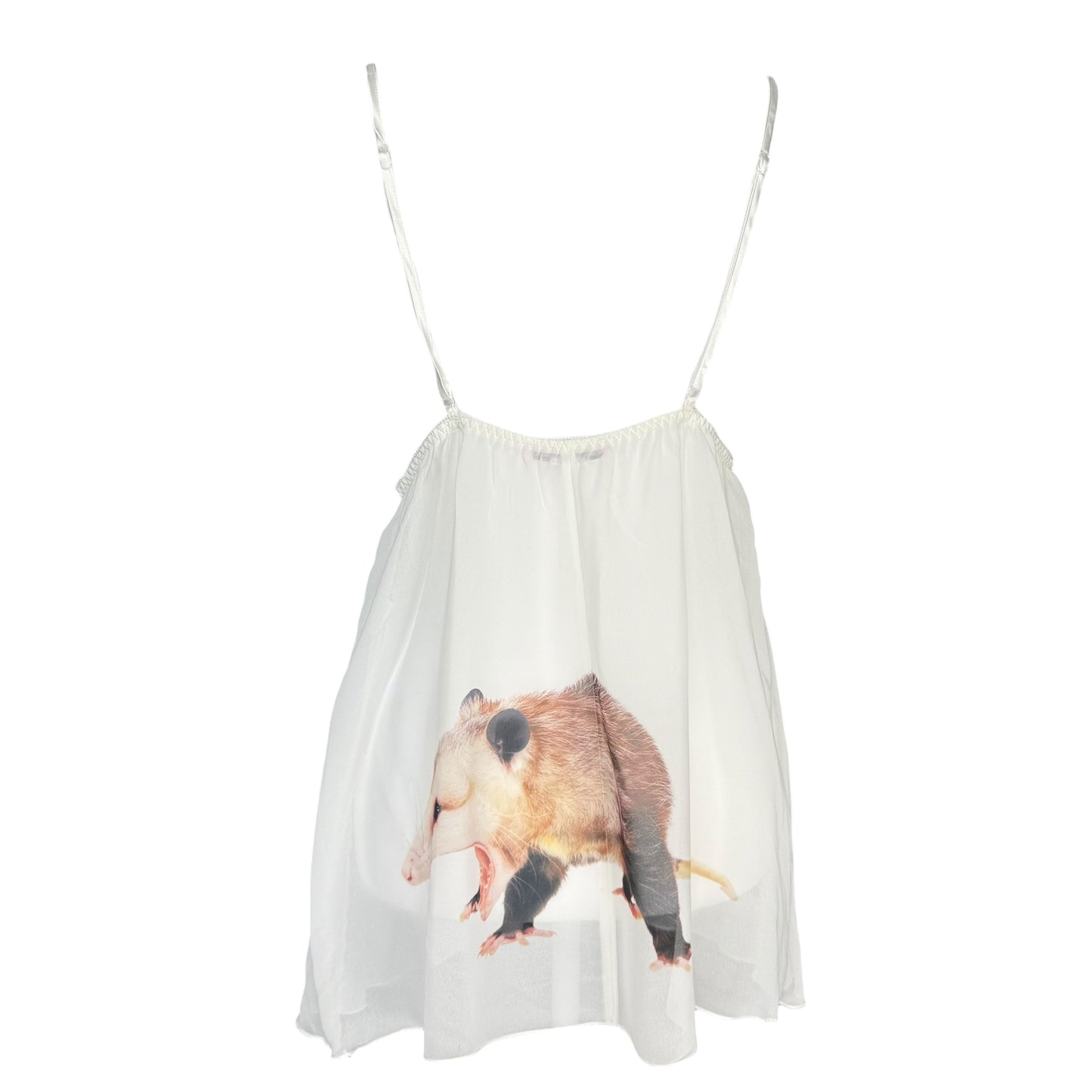 OPOSSUM FRIENDS BABYDOLL WHITE TANK - M