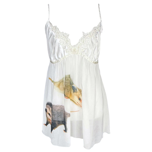 OPOSSUM FRIENDS BABYDOLL WHITE TANK - M
