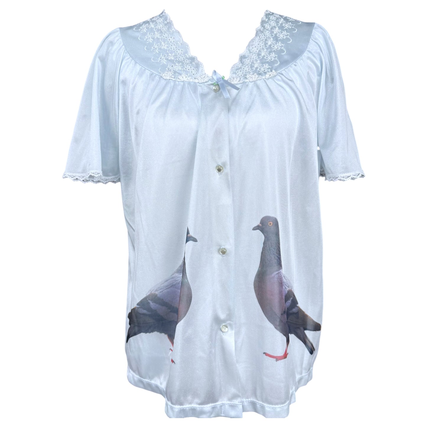 BLUE PIGEON ROSETTE NIGHTIE TOP - M