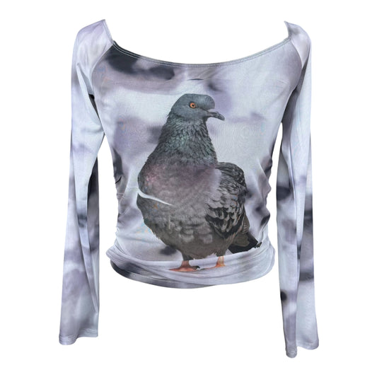 PIGEON GRAY MESH LONG SLEEVE - M