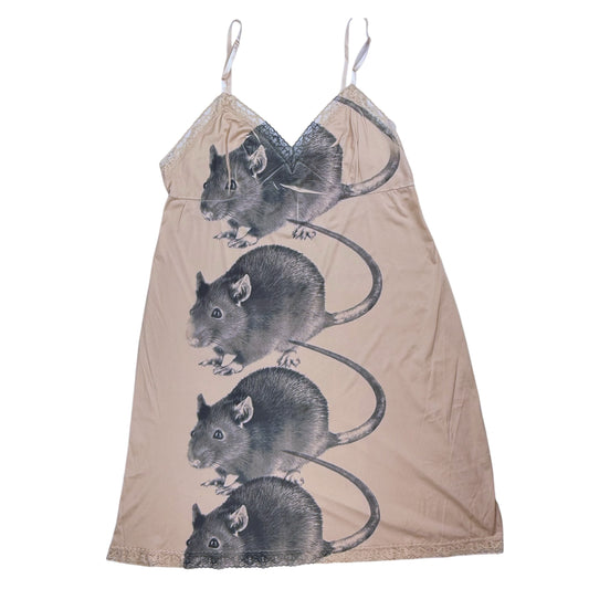 MULTI BLACK RAT TAN DRESS - XL