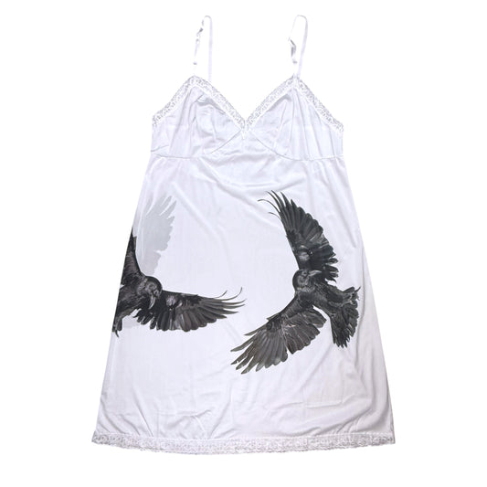 CROW WHITE SLIP DRESS - XL