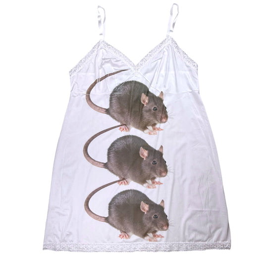 BIG RAT 3 2 1 WHITE SLIP DRESS - XL/2X