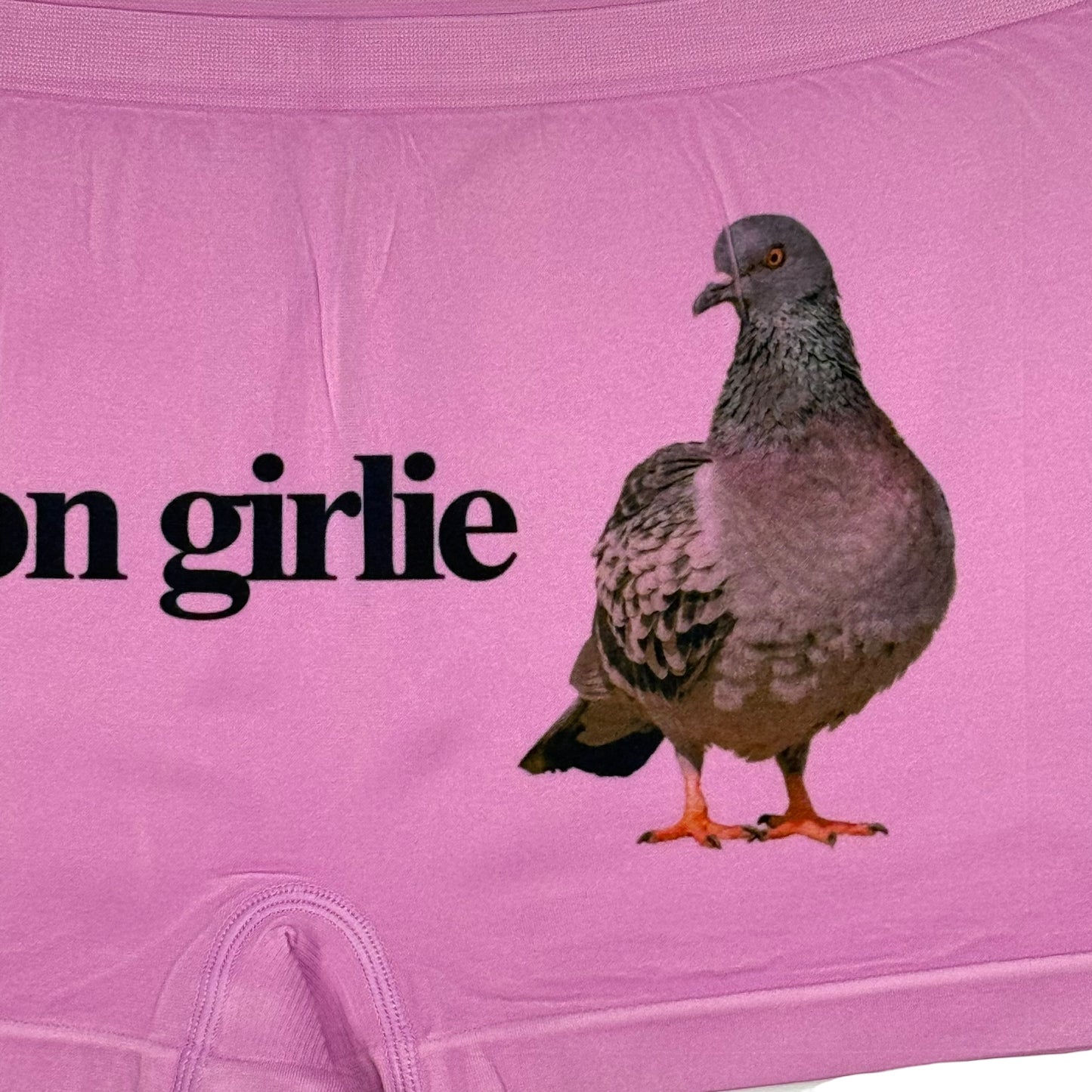 PIGEON GIRLIE PINK BOYSHORT UNDIES SAMPLE - XL