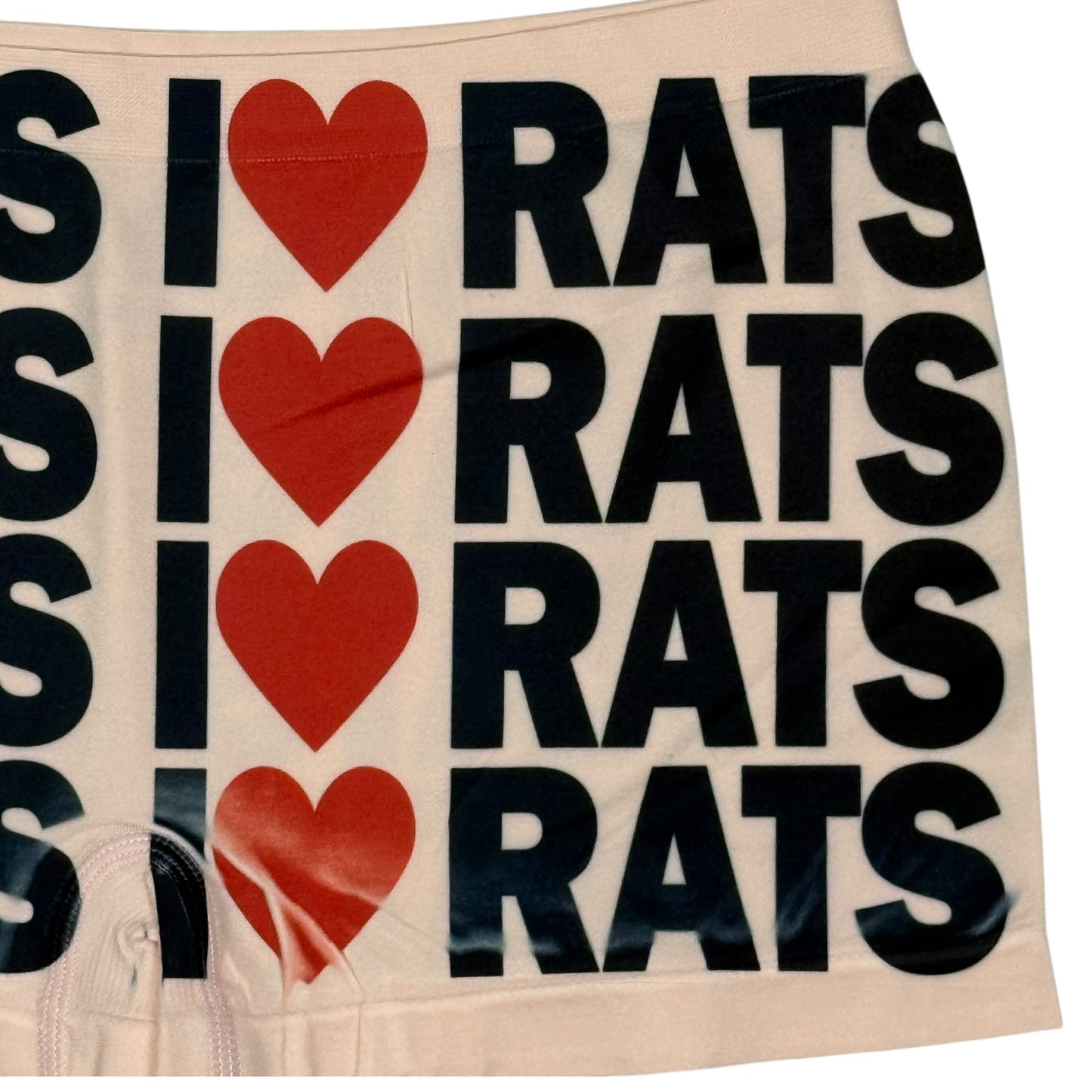 I <3 RATS PEACH BOYSHORT UNDIES SAMPLE - M