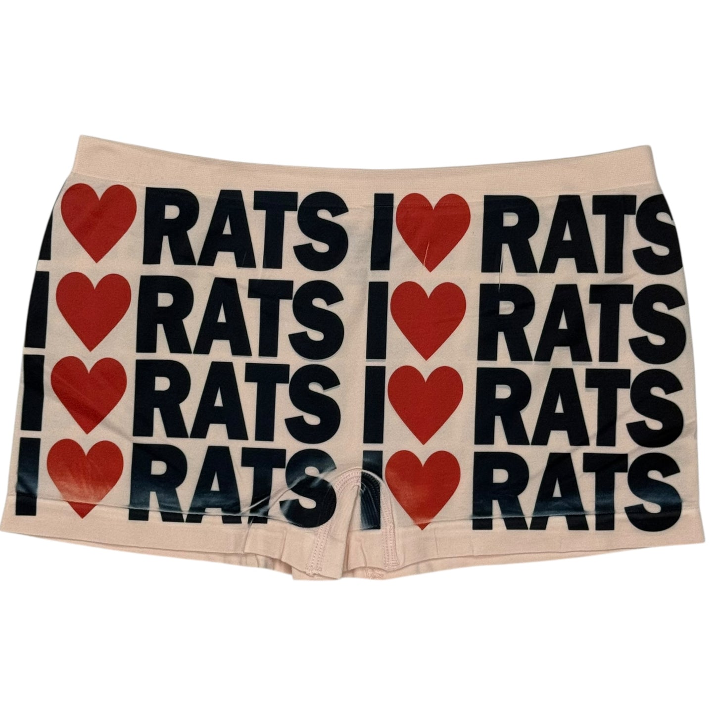 I <3 RATS PEACH BOYSHORT UNDIES SAMPLE - M