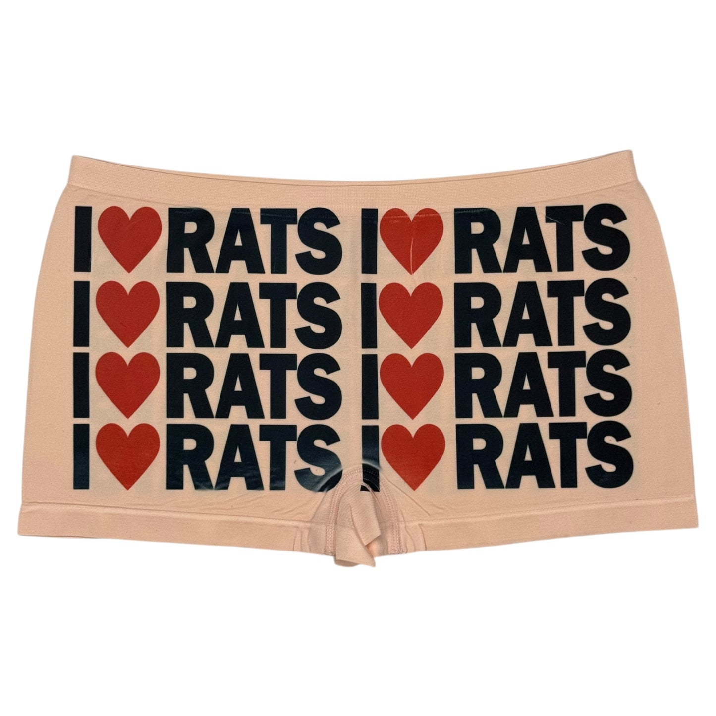 I <3 RATS PEACH BOYSHORT UNDIES SAMPLE - XL