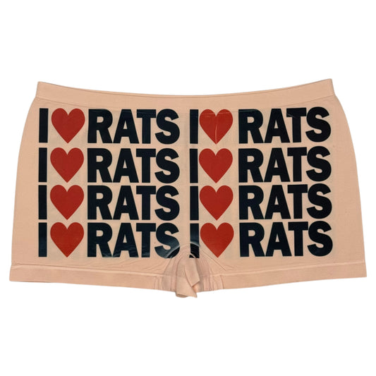 I <3 RATS PEACH BOYSHORT UNDIES SAMPLE - XL
