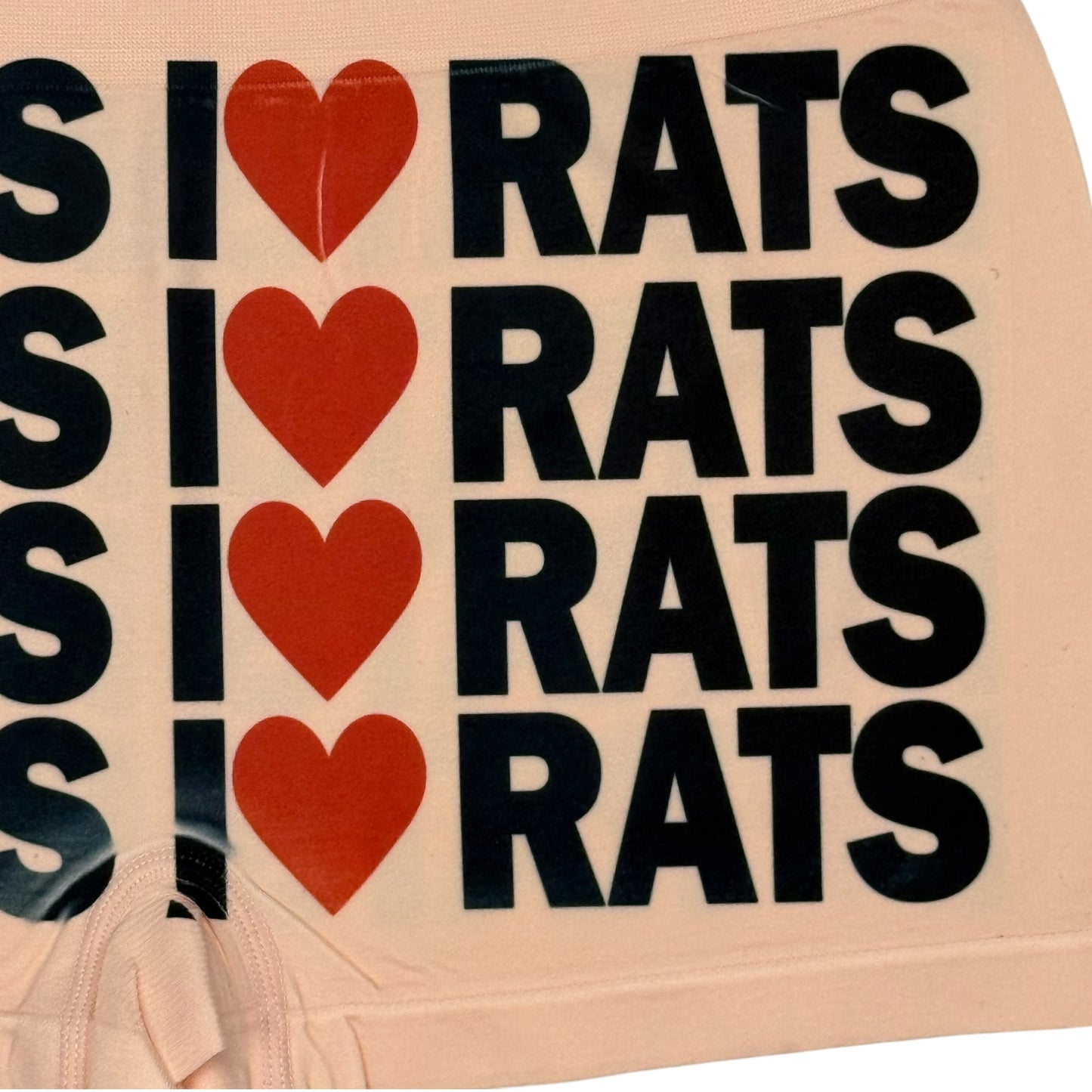 I <3 RATS PEACH BOYSHORT UNDIES SAMPLE - XL