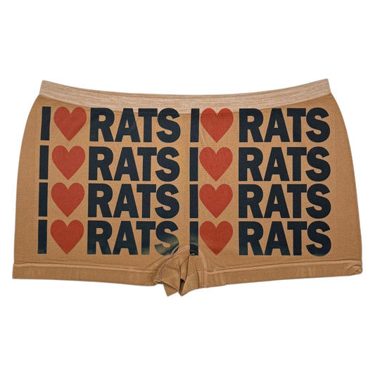 I <3 RATS TAN  BOYSHORT UNDIES  - XL
