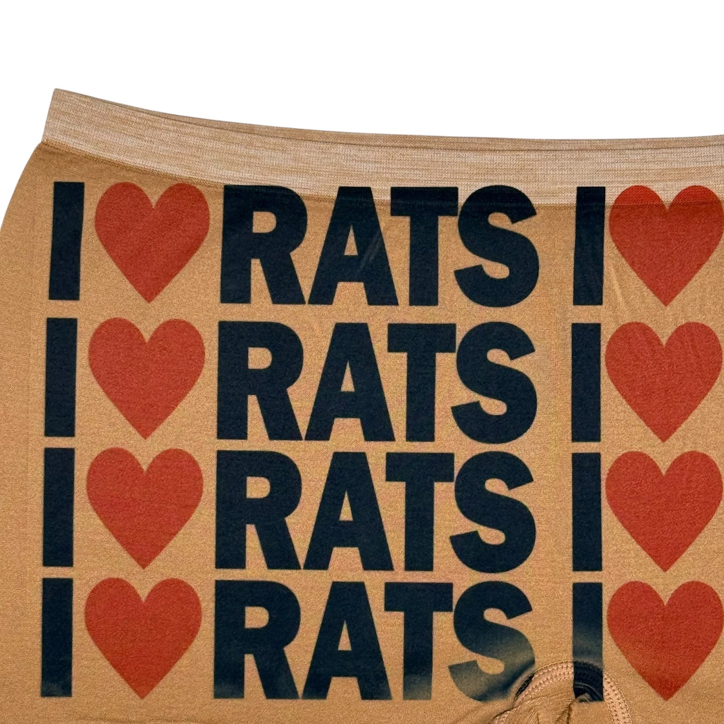 I <3 RATS TAN  BOYSHORT UNDIES  - XL