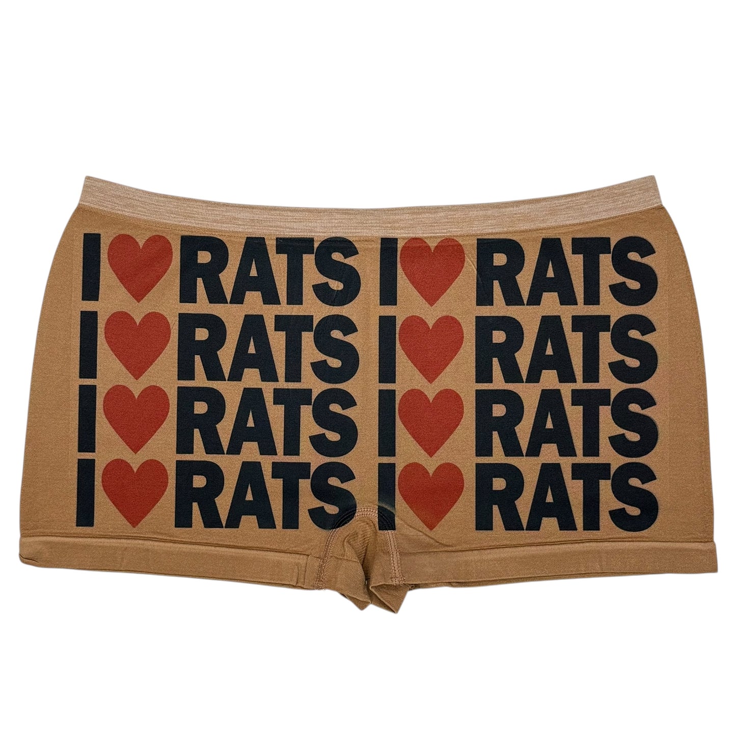 I <3 RATS TAN  BOYSHORT UNDIES  - XL
