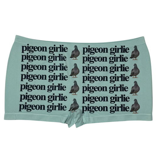 PIGEON GIRLIE SEAFOAM GREEN BOYSHORT UNDIES - XL
