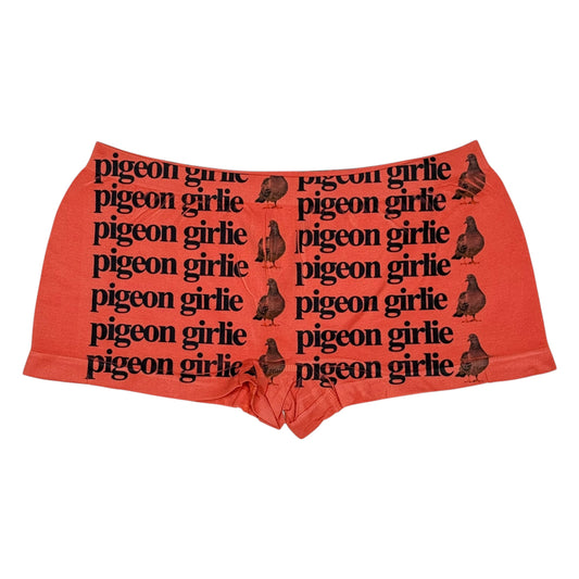 PIGEON GIRLIE ORANGE BOYSHORT UNDIES - M