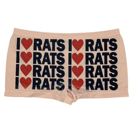 I <3 RATS PEACH BOYSHORT UNDIES - XL
