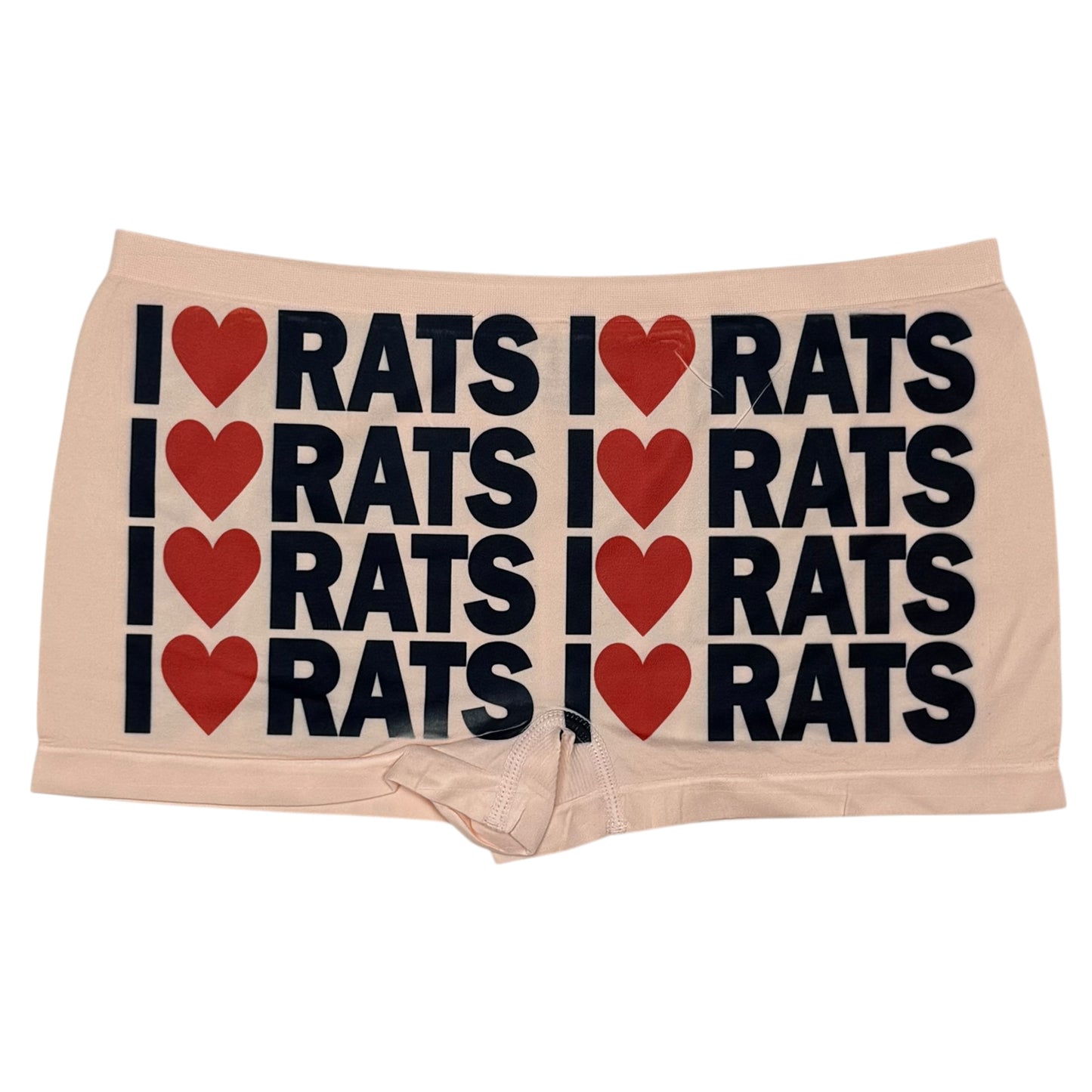 I <3 RATS PEACH BOYSHORT UNDIES - XL