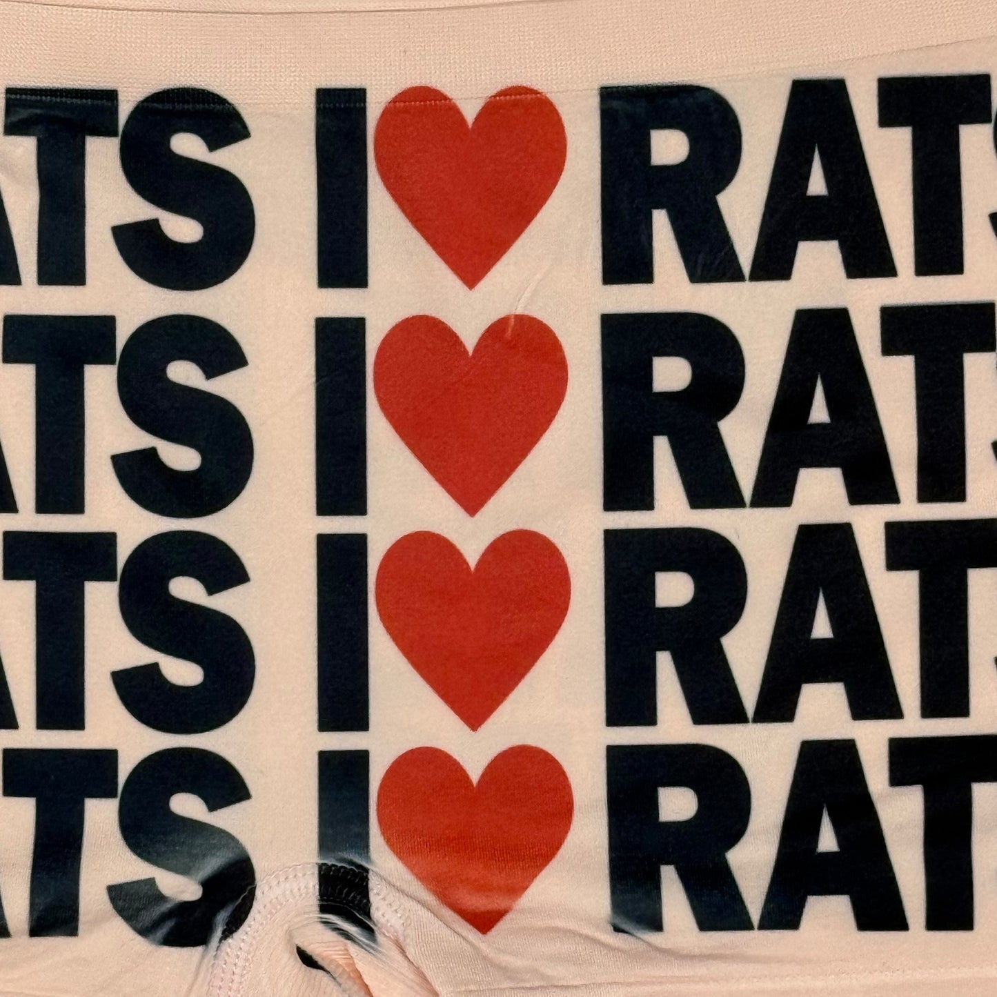 I <3 RATS PEACH BOYSHORT UNDIES - XL