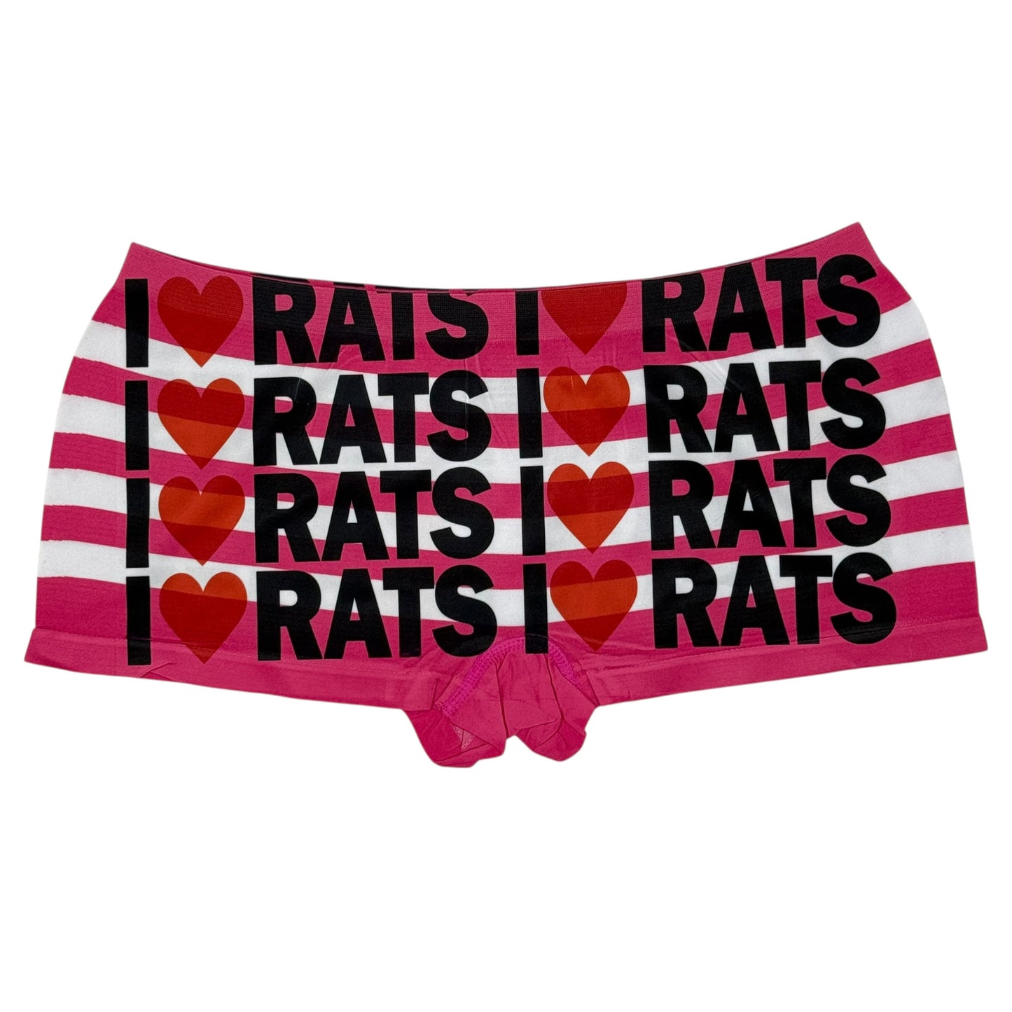 I LOVE RATS PINK STRIPE BOYSHORT UNDIES - XL