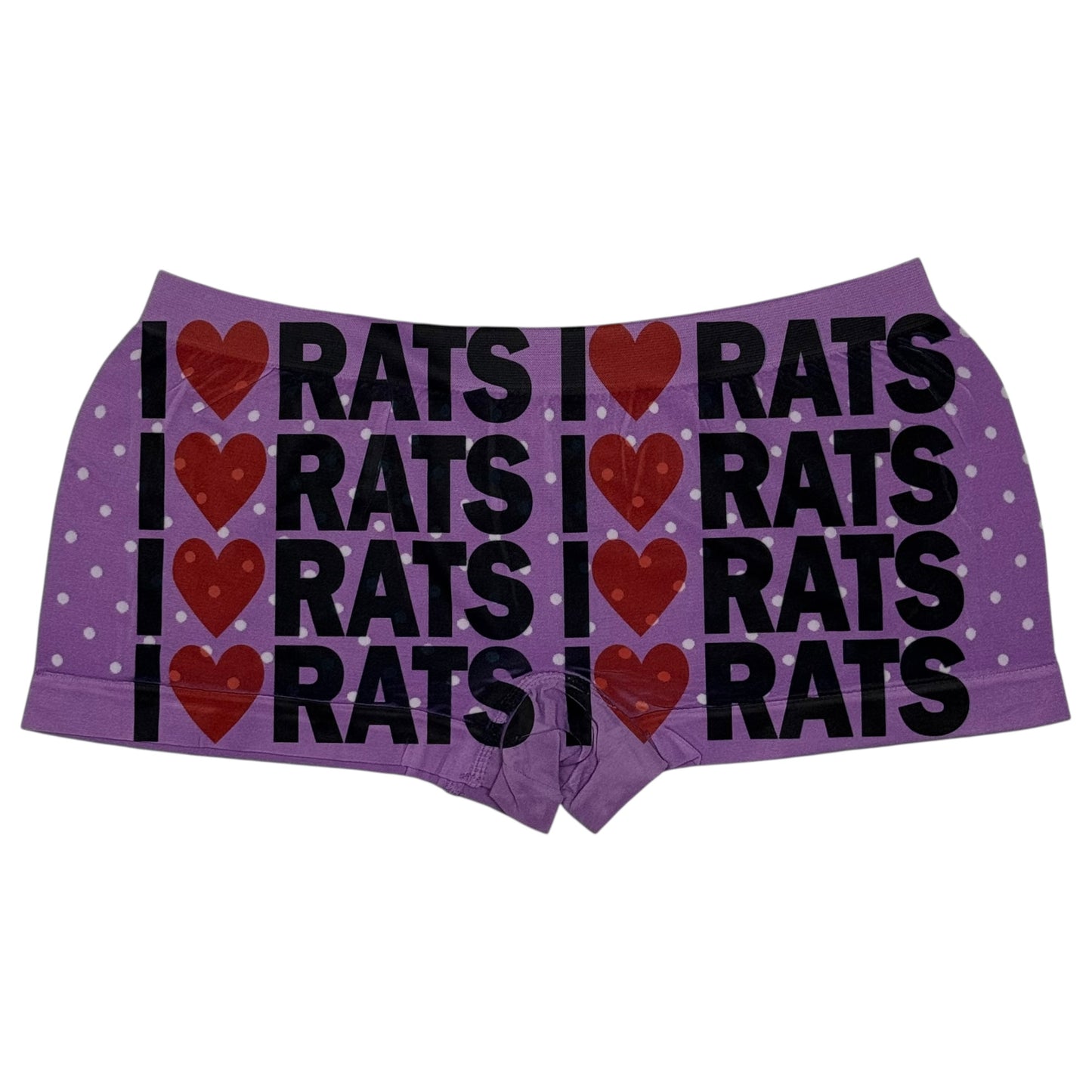 I <3 RATS PURPLE POLKA DOT BOYSHORT UNDIES - XL