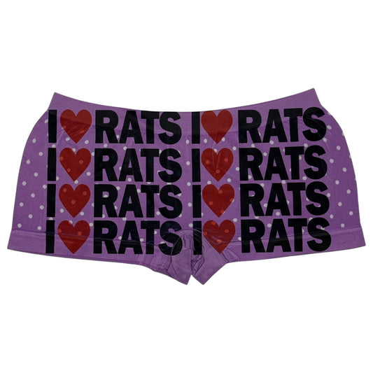 I <3 RATS PURPLE POLKA DOT BOYSHORT UNDIES - XL