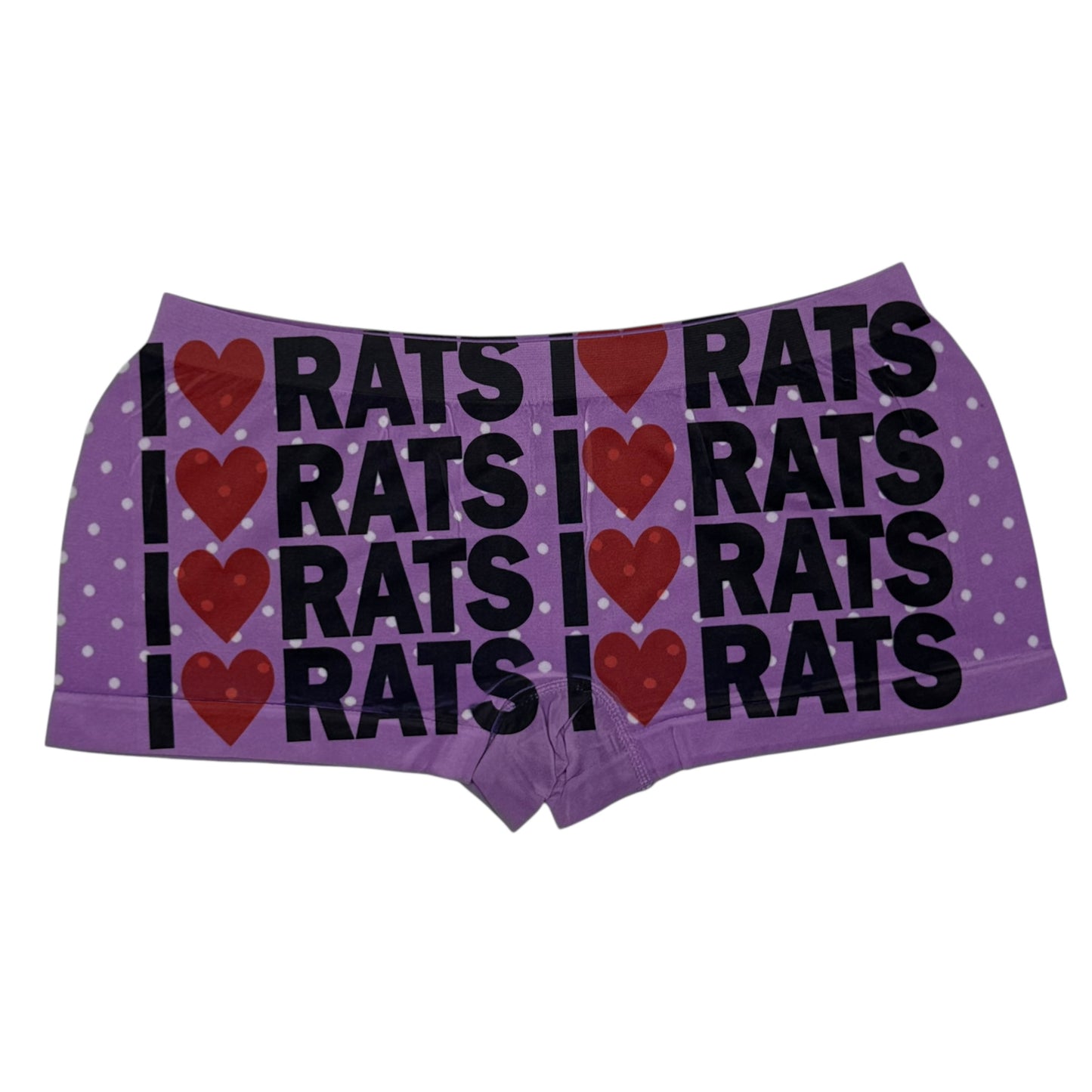 I <3 RATS PURPLE POLKA DOT BOYSHORT UNDIES - XL