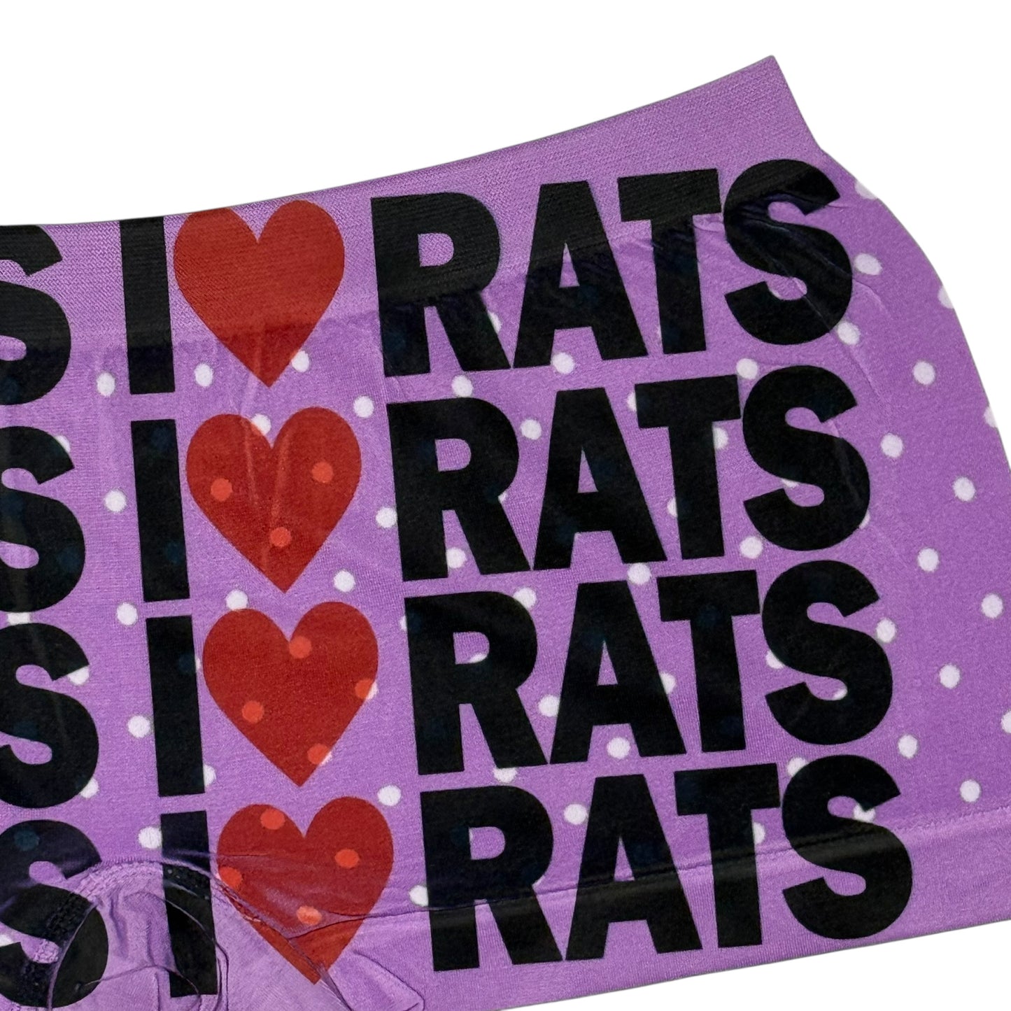 I <3 RATS PURPLE POLKA DOT BOYSHORT UNDIES - XL