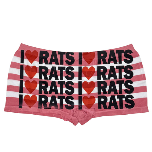 I <3 RATS CANDY PINK BOYSHORT UNDIES - XL