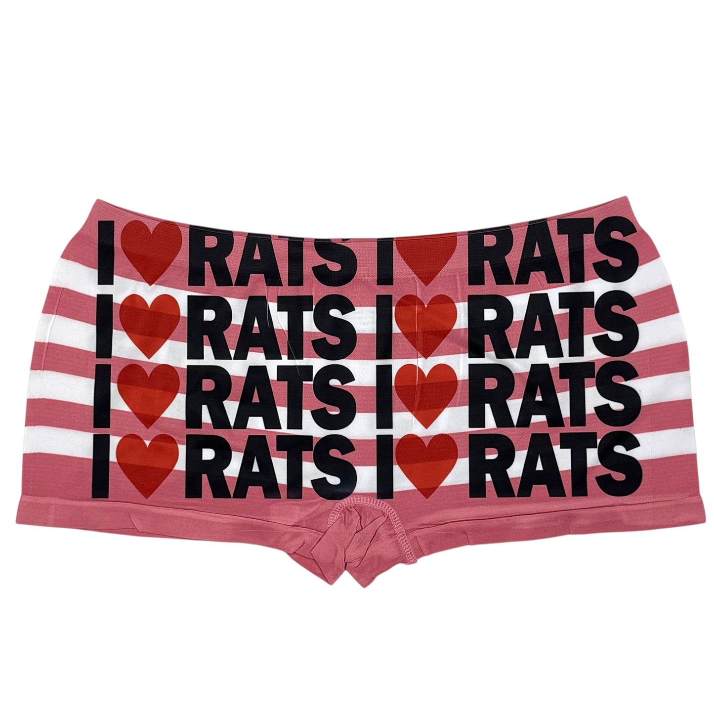 I <3 RATS CANDY PINK BOYSHORT UNDIES - XL