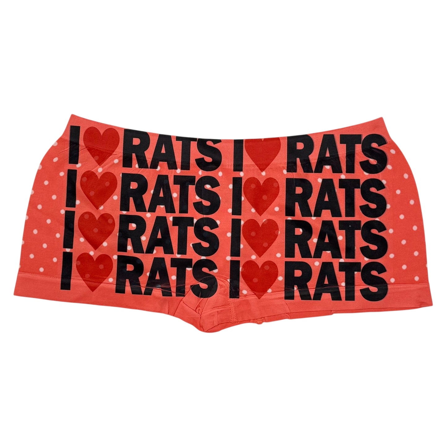 I LOVE RATS ORANGE POLKA DOT BOYSHORT UNDIES - XL