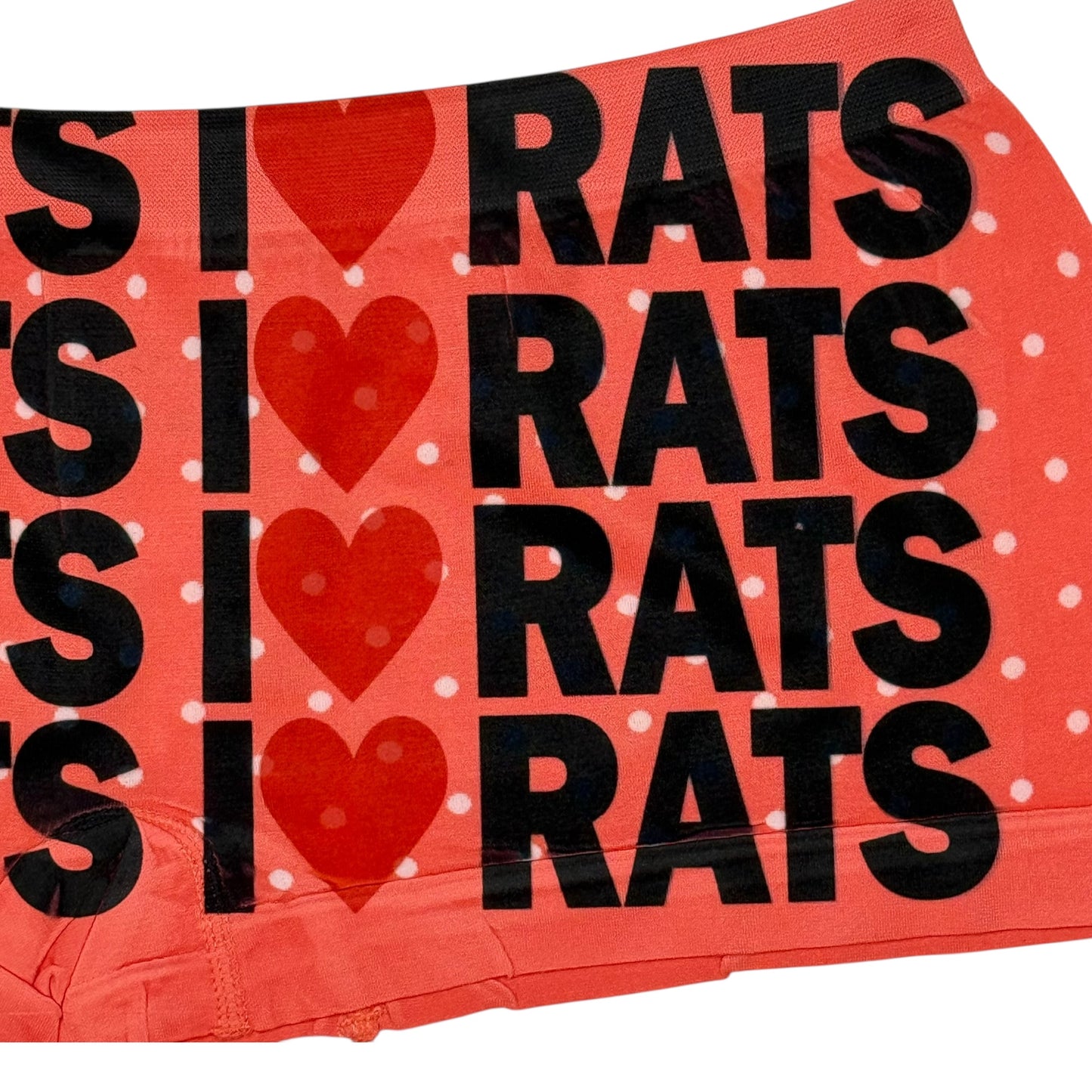 I LOVE RATS ORANGE POLKA DOT BOYSHORT UNDIES - XL